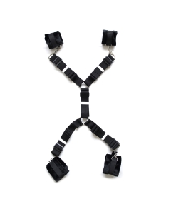 Bed Bondage Restraints Set Velvet Black