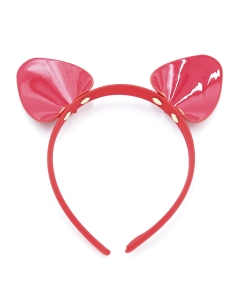 Hair Band with Ears Shiny Red