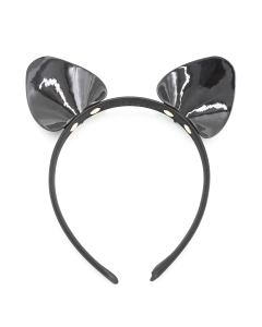 Hair Band with Ears Shiny Black