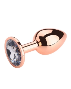 Rosebud Anal Plug Large Rose Gold - Clear