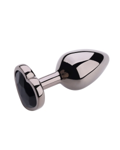 Heart shape Anal Plug Small Black Metallic - Black