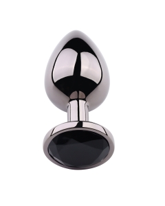 Rosebud Anal Plug Small Black Metallic - Black