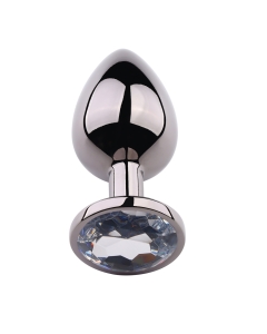 Rosebud Anal Plug Small Black Metallic - Clear