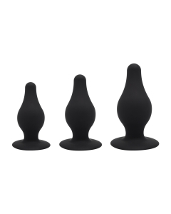 Silicone Anal Plug Kit ( Model 2 S, M, L ) Black