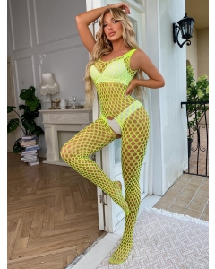 Bodystocking Fishnet S/L - Yellow