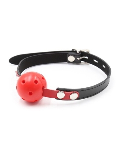 Breathable Locking Bal Gag Black/Red