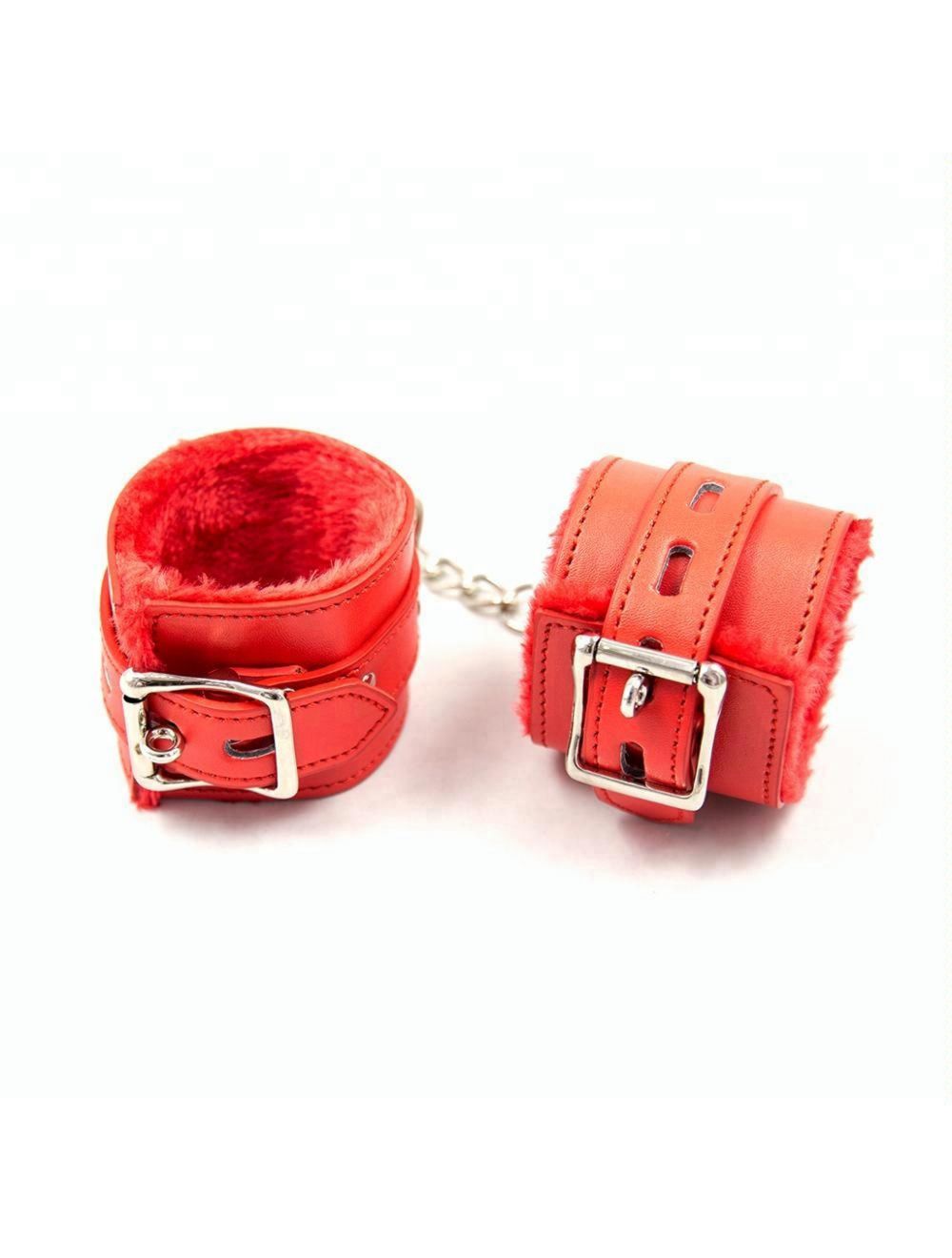 Fur Lined Wrist Restraints Red Kliponcom